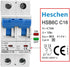Miniature Circuit Breaker HSB6C, 16Amp Current, 2 Pole, Type C, 6kA Breaking Capacity, DIN Rail Mounting...