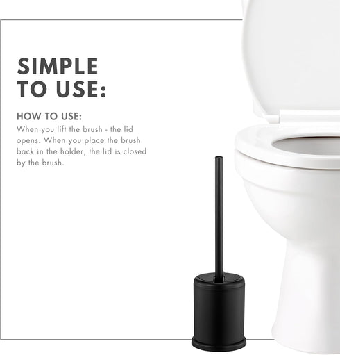 ToiletTree Products Deluxe Toilet Brush with Lid - Black...