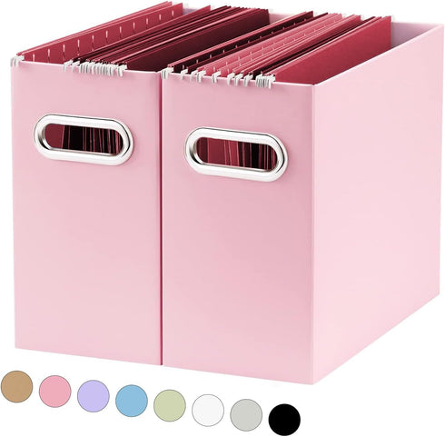 Oterri File Organizer, Small Storage Box, Cardboard File Folder Organizer, Collapsible File Box, Hanging File Organizer for Letter Size, Portable ...