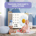 Baby Monthly Milestone Blanket, Daisy Big White Blanket for Nursery, Unisex for Newborn 1-12 Months, includes 4 Frame and 1 Headband 47"x47" BTLSP...