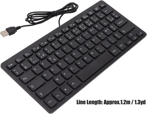 Yoidesu Wired Keyboard, TT-A01 78 Keys USB Keyboard Mute Ultra Thin Mini Russian/French/German Keyboard for PC Laptop Desktop Computer (French)...