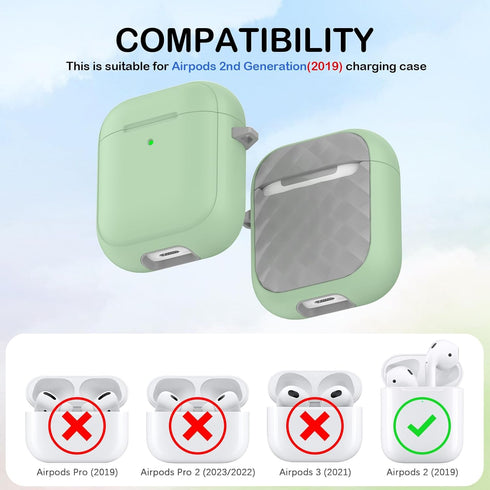 AirPods 2nd Generation Case Cover with Cleaning Kit, Full Drop Protection Cover with Lanyard, Youthful Macaroon Color for Airpods 2nd 1st Generati...