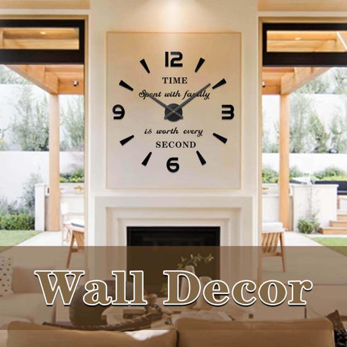 VANGOLD Wall Clock Oversized Wall Clocks for Living Room Decor, Decorative Wall Clocks Battery Operated (Black Home Decoration)...