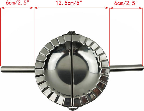 Stainless Steel Dumpling Maker, X-Large 5" Goya Empanada Press Mold, Ravioli Mould Crimper, Wraper Dough Cutter - for Pie Ravioli Chinese Dumpling...