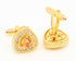 14K Gold Plated Triangle Gem Stone Cufflinks for Men Wedding Dress Men Crystal Cufflink for Shirt Party Birthday Anniversary Dress...