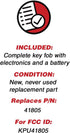 KeylessOption Keyless Entry Remote Control Car Key Fob for KPU41805 Model 41805 Mazda 6 (Pack of 2)...