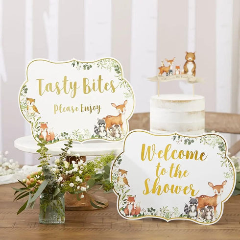 Kate Aspen Woodland Baby Shower Decorations, Decor Sign Kit (8 Different Signs, Welcome Baby Shower Sign and more)...