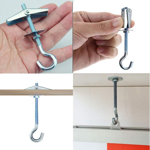 Lainrrew 8 Pack Ceiling Hooks for Hanging Plants, Swag Hooks with Screws and Toggle Wings for Wall Fixing...