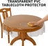 Dependable Industries inc. Essentials Clear Vinyl Tablecloth Protector – 70" Round Waterproof Plastic Cover with Sewn Edge, Spillproof & Easy to C...