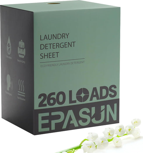 Laundry Detergent Sheets Up To 260 Loads for Lower Cost and Last Longer Use, Fresh Scent Laundry Sheets, Eco-Friendly Liquidless Soap Strips, Plan...