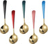 Metal Soup Spoons,Stainless Steel Spoons for Soup Round Colorful Dinner Spoons Thick Short handle Table Spoon 6.3-Inch, Set of 5 (Gold)...