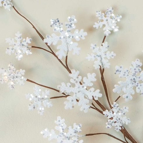 Elanze Designs Snowflake Winter White 24 inch Acrylic Christmas Artificial Flower Spray...