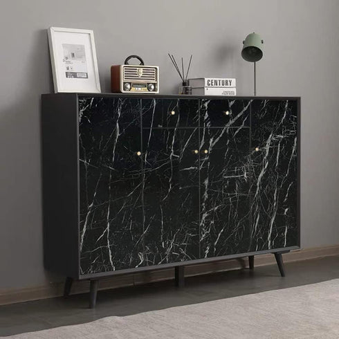 Yancorp Black Wallpaper Black Peel and Stick Wallpaper Marble Counter Top Stick on Wallpaper Backsplash Self Adhesive Wallpaper (Black Stripes, 11...