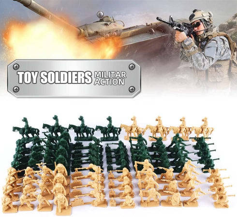 96 PCS Various Pose Toy Soldiers Figures with Military Map, Army Men Two Colors Soldiers, Toy Soldiers Action Figures for Kids Children Birthday (...