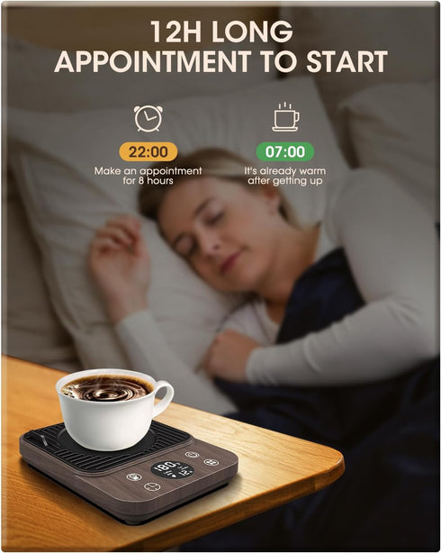 Coffee Mug Warmer for Desk, 2024 Upgraded Smart Electric Coffee Warmer, 1H Drink Water Reminder, 4 Mode, 8H Auto Shut Off, 9 Temperature, 12H Time...