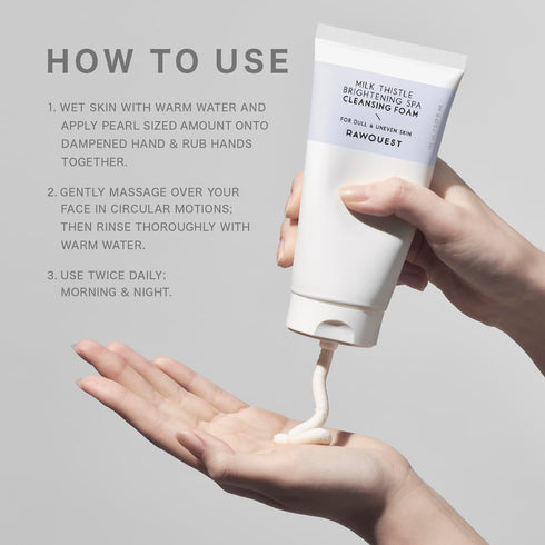 RAWQUEST- Korean Deep Pore Cleansing Foam | Brightening, Exfoliator, Remove Blackheads, Dead Skin Cells & Makeup | Daily Face Wash Cleanser with 8...
