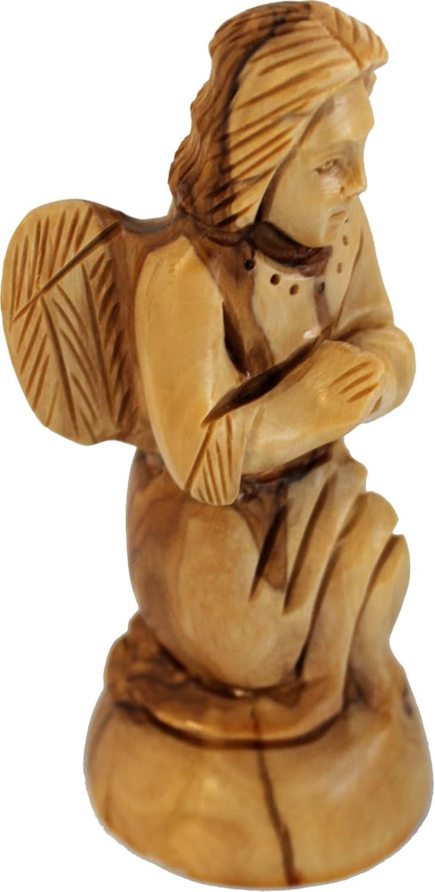 Holy Land Market Small Praying Kneeling Angel - Carved in Olive Wood (13.5cm or 5.4 Inches)...