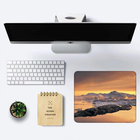 Mouse Pad Non-Slip Rubber Base Computer Mousepad, Arctic Iceland Sunset Customized Square Mouse Pads for Laptop Office Home & Gaming, Superb Track...