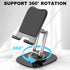 Phone Stand, Fully Adjustable Foldable Desktop Cell Phone Holder Stand, 360 Degree Rotating Phone Stand for Recording Compatible with iPhone 15 14...