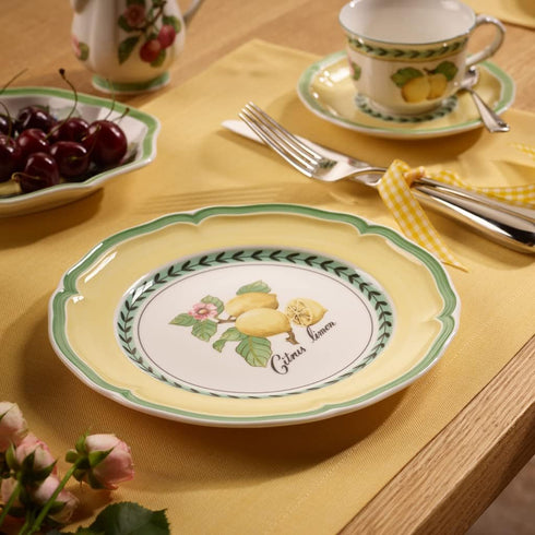 Villeroy & Boch French Garden Valance Lemon Salad Plate Premium Vitrified Porcelain - Made in Germany - Dishwasher and Microwave Safe - 8.25 inche...