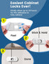 Cabinet Fridge Locks Baby Proofing, 4 Pack Child Proof Cabinet Refrigerator Locks, Baby Child Safety Frigerator Locks for Cabinets, with Strong Ad...