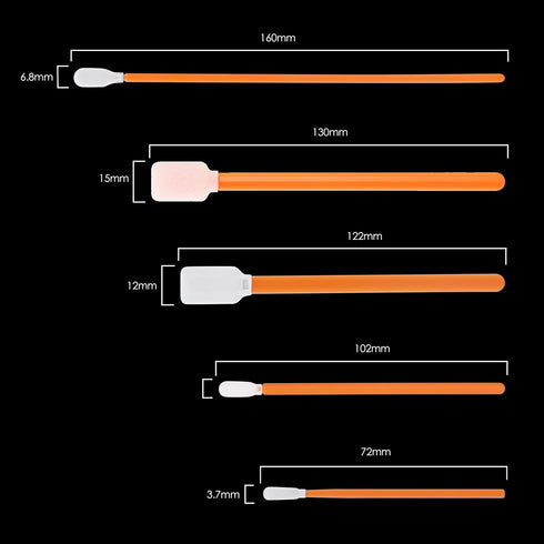 Cleaning Swab Kit Mixed Microfiber and Foam Swab Sticks (5 Types, Total 100 Packs) for Printer, Gun, Optics Lens, Camera, Arts and Crafts, Automot...