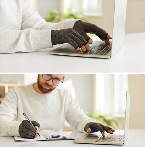 Arthritis Gloves Women Men,Strengthen Compression Gloves to Alleviate Carpal Tunnel,Rheumatoid,Tendonitis, Arthritis Pain Relief Gloves,Fingerless...