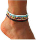 Boho Handmade Beaded African Anklets Multicolor Women Stretch Seed Beads Rainbow Ankle Bracelets Glass Bead Bracelet Elastic Foot and Hand Chain J...