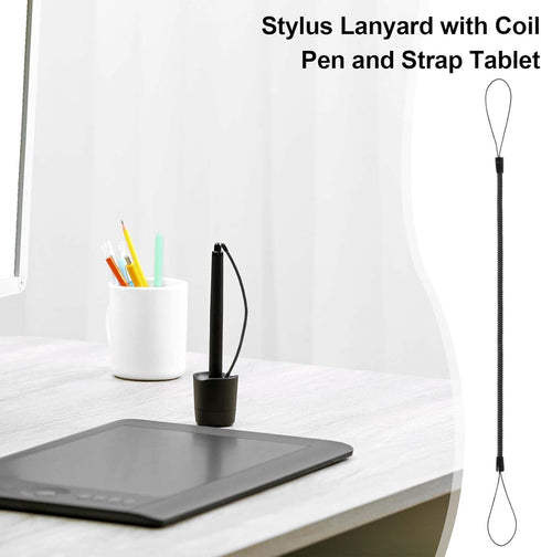 8 PCS Elastic Lanyard Tether Retractable Spring Coil Strap Pens Coil Spring Straps Touch Pens Plastic Coil Spring Leash Stylus Lanyard Cord for Te...