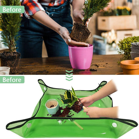Large 39.4"*39.4" Repotting Mat for Indoor Plants Transplanting, Waterproof Heavy Duty Potting Tray for Mess Control, Succulent Potting, Gardening...