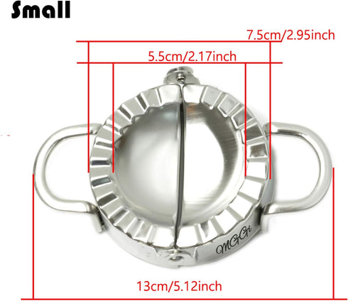 Stainless Steel Dumpling Maker, Pie Gyoza Empanada Press Mold, Ravioli Dumpling Mould Pastry Tools, 1 Set, Small+Big...