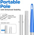 Swimming Pool Skimmer Net Total Length 57 inches, Leaf Rake Net with 4 Section Telescopic Aluminum Pole for Fast Cleaning Ponds, Hot Tub, and Spas...