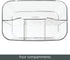 mDesign Plastic Cutlery Storage Organizer Caddy Bin Tote with Handle - Kitchen Cabinet Divided Pantry Basket for Forks, Knives, Spoons, Napkins, I...