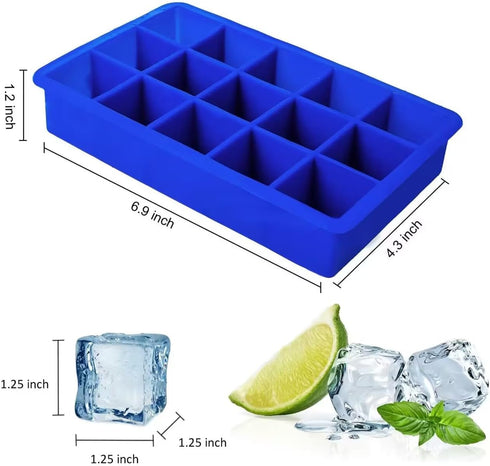 Ozera 2 Pack Silicone Ice Cube Tray, Ice Cube Trays for Freezer, Easy Release Silicone Ice Cube Molds for Whiskey, Cocktail, Chocolate...