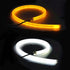 Car LED Daytime Running light Turn Signal 22In Flexible Adhesive DRL Turn Signal Light Strip Decorative Lamp for Car - White/Amber 2Pcs...