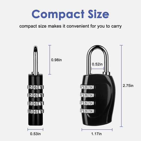4 Digit Combination Lock Outdoor Padlock for School Gym Locker Outdoor Waterproof Padlock for School Gym Locker, Storage Unit,Garages, Sports Lock...