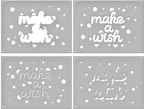 SPELLBINDERS PAPERCRAFTS, INC Spellbinders Stencil-Layered Make A Wish Confetti, Gray...