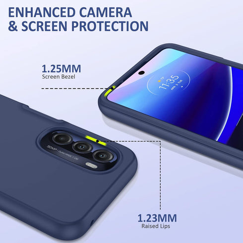 PUJUE for Motorola Moto G-Stylus 5G-2022 Case: Silicone Shockproof Protective Cell Phone Case - Slim Rugged Dual Layer 360 Full Protection Sturdy ...