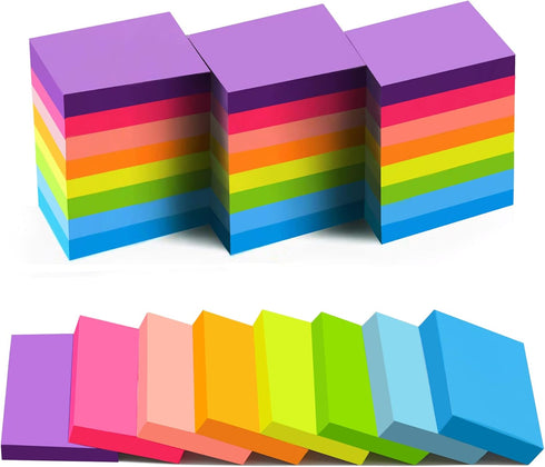(24 Pack) Sticky Notes 1.5x2 in, 8 Colors Post Self Sticky Notes Pad Its, Bright Post Stickies Colorful Sticky Notes for Office, Home, School, Mee...