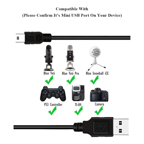 Replacement USB Charger Charging Cable Power Cord for OneTouch Verio IQ Blood Glucose Monitoring System Meter - Black (Not Compatible with OneTouc...