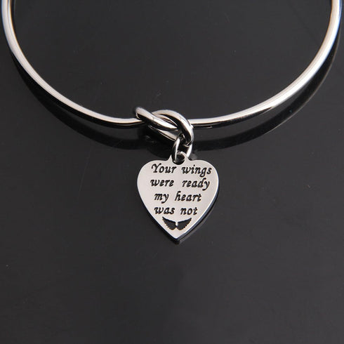 WUSUANED Memorial Jewelry Your Wings Were Ready My Heart Was Not Bracelet Necklace Loss of Loved One Gift (your wings were ready bracelet)...
