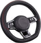 Rehomy D Shaped Breathable Leather Anti-Slip Car Steering Wheel Cover Flat Bottom 14.5-15.25 Universal Fit...
