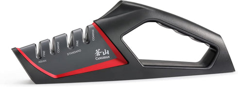 Cangshan SHARK Series 1026818 4-Stage Knife Sharpener, Red...
