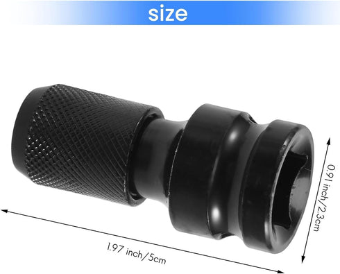 1/2 inch Square To 1/4 inch Black Hex Ratchet Socket Wrench Socket Adapter Spanner Set Drive Converter Impact Tool Hand Tools...