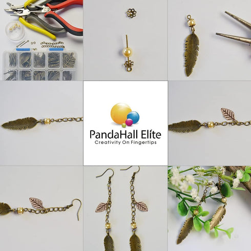 PH PandaHall 150pcs 15 Styles Tree Leaf Charms Pendants, Tibetan Branch Leaves Charms Metal Alloy Leaf Beads Antique Bronze Dangle Charm for Fall ...