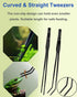 4Pcs Aquascaping Tools Kit, Long Stainless Steel Aquarium Plant Tools with Black Anti-rust Coating, Aquarium Tweezers, Scissors, and Scrapers for ...