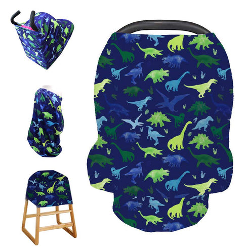 Baby Car Seat Cover, Multi- use Nursing Cover for Breastfeeding, Carseat Cover Boys, Dinosaur Baby Shower Stuff for Newborn, Soft Breathable...