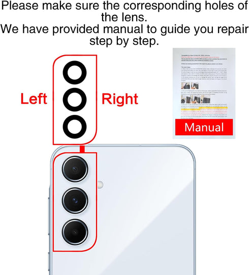 2PCS Galaxy A55 Back Rear Camera Lens Glass Replacement, ASDAWN Back Lens Glass for Samsung Galaxy A55 6.6 inches All Carriers with Free Lens Film...