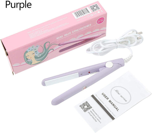 4 Colors 2 in 1 Mini Hair Straightener 3D Floating Plate Does Not Hurt Hair Ceramic Tourmaline Plate Beauty Flat Iron Heating Curling Iron()...