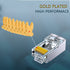 PETECHTOOL RJ45 23AWG Cat6a Cat6 Connector Gold Plated 8P8C Pass Through Shield Plug (50pieces)...